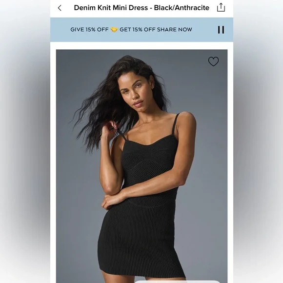 Alo yoga denim knit mini dress